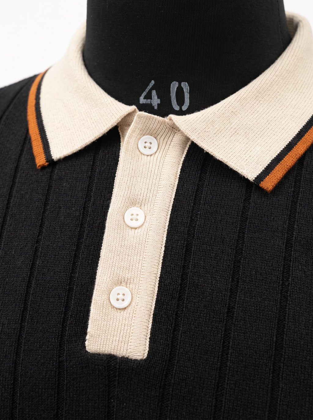 Black Half-Sleeve Polo
