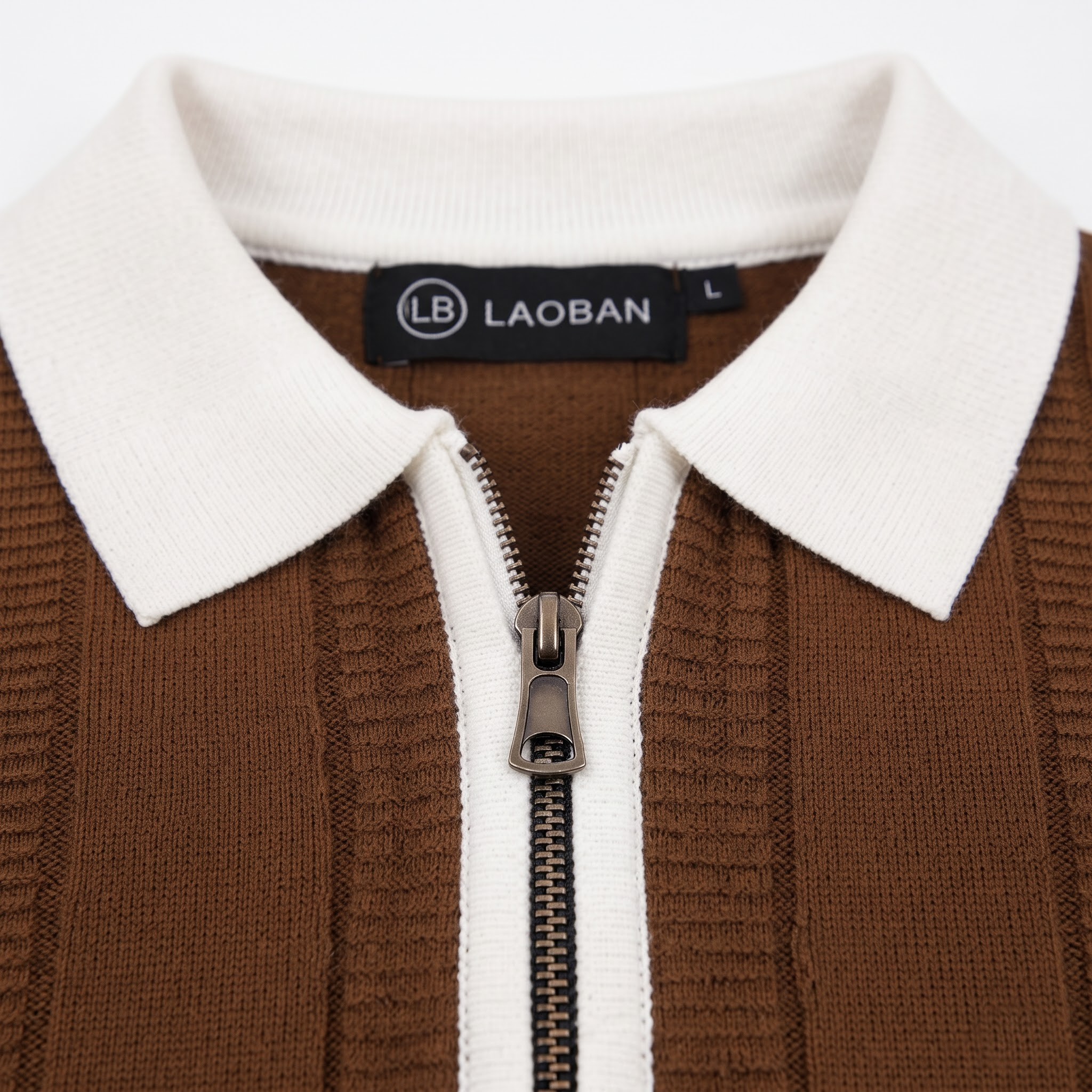 Brown Zip Polo