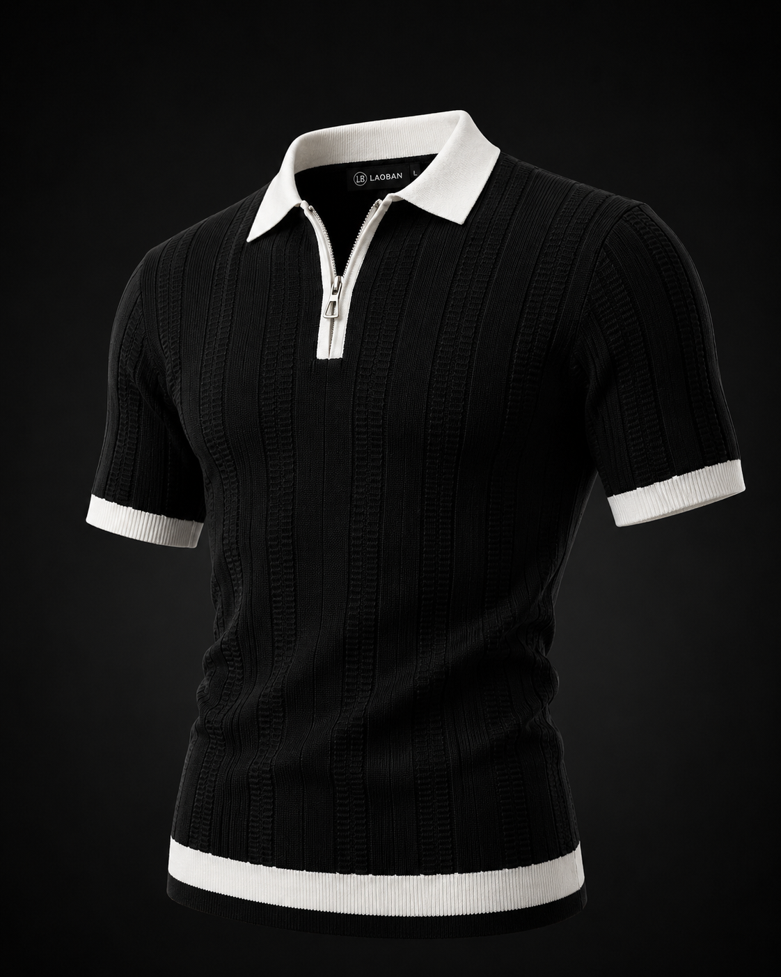 Black Zip Polo