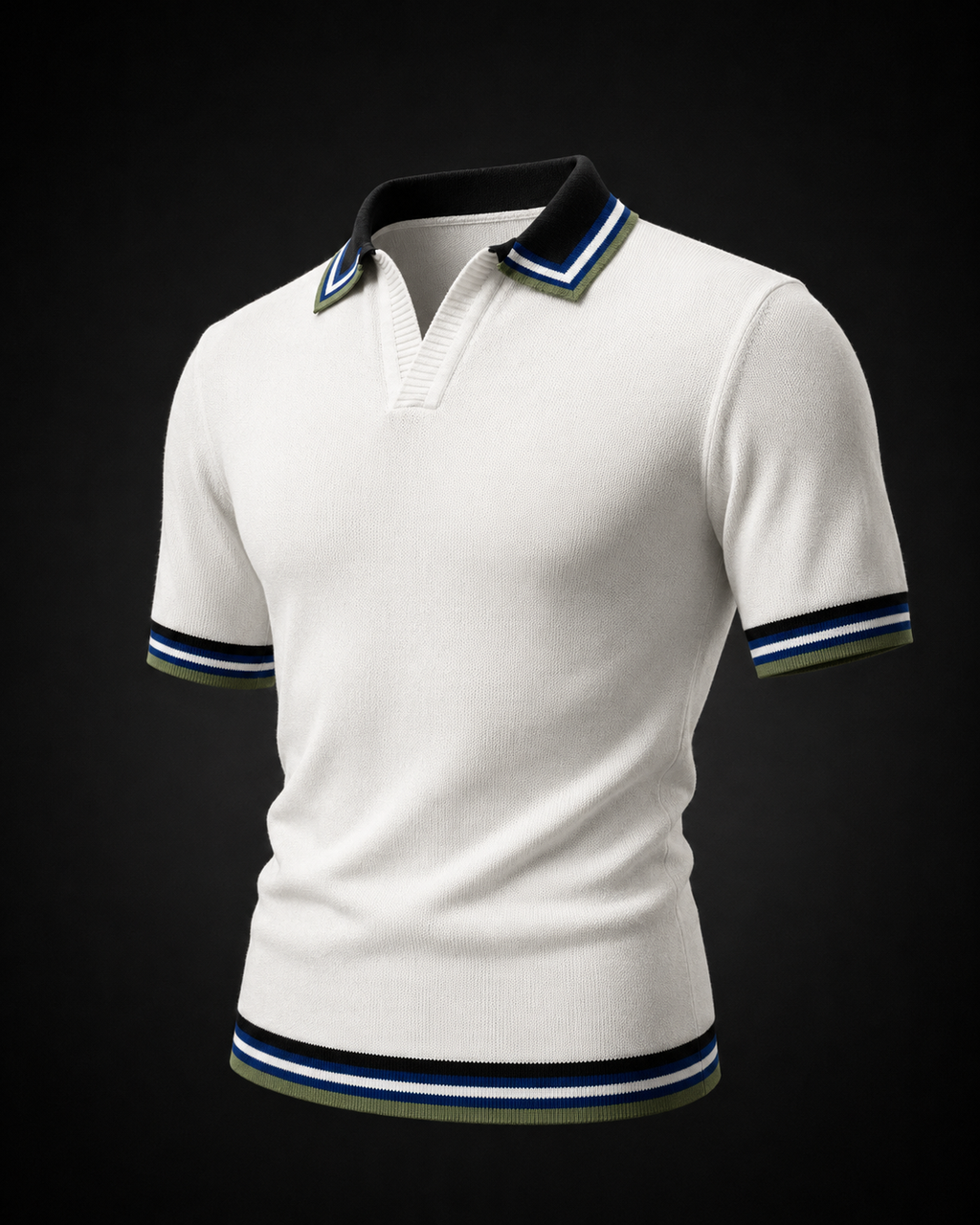 White Half-Sleeve Polo