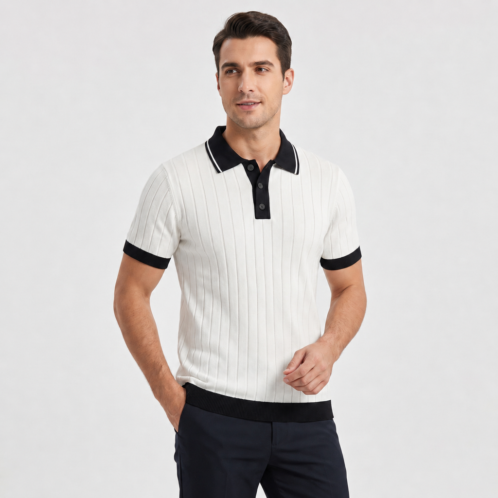 White Half-Sleeve Polo