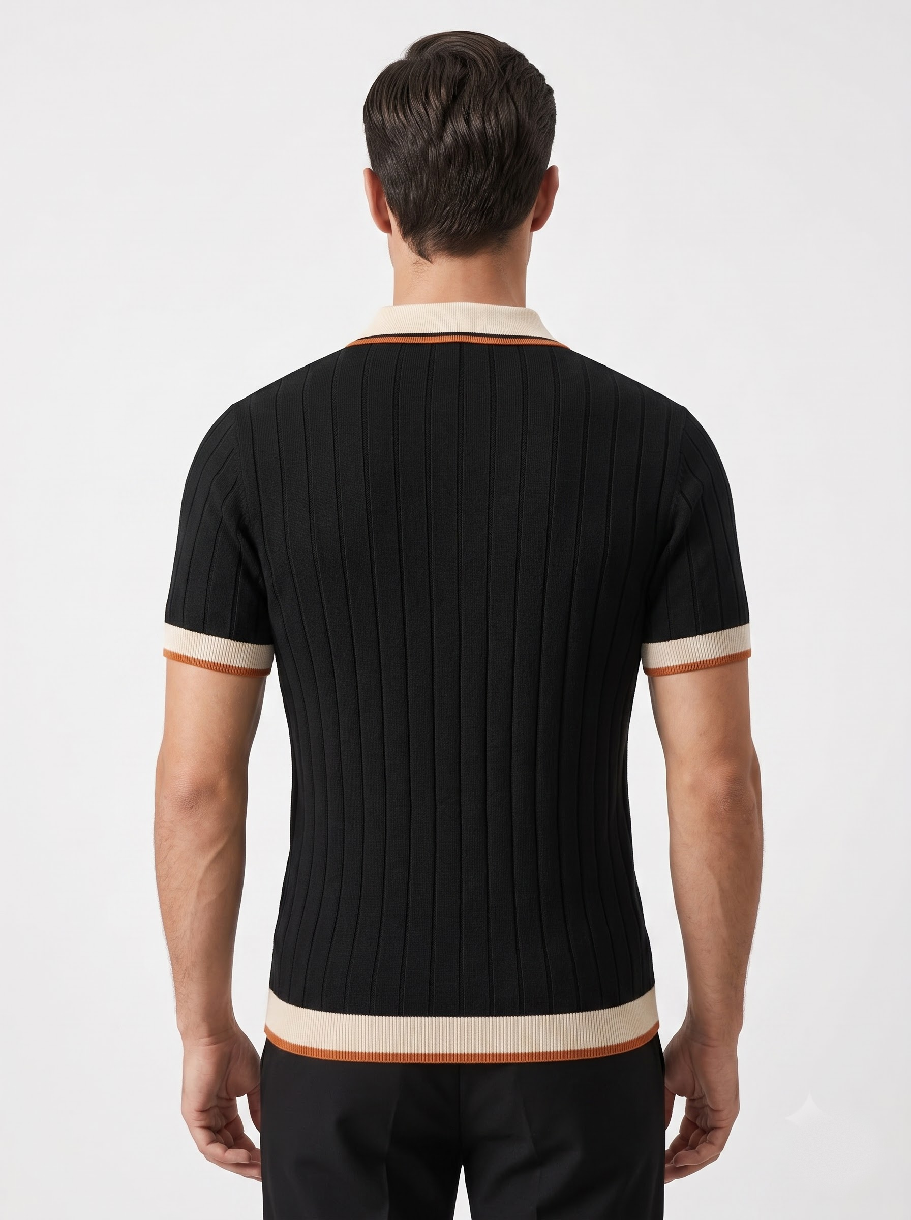 Black Half-Sleeve Polo