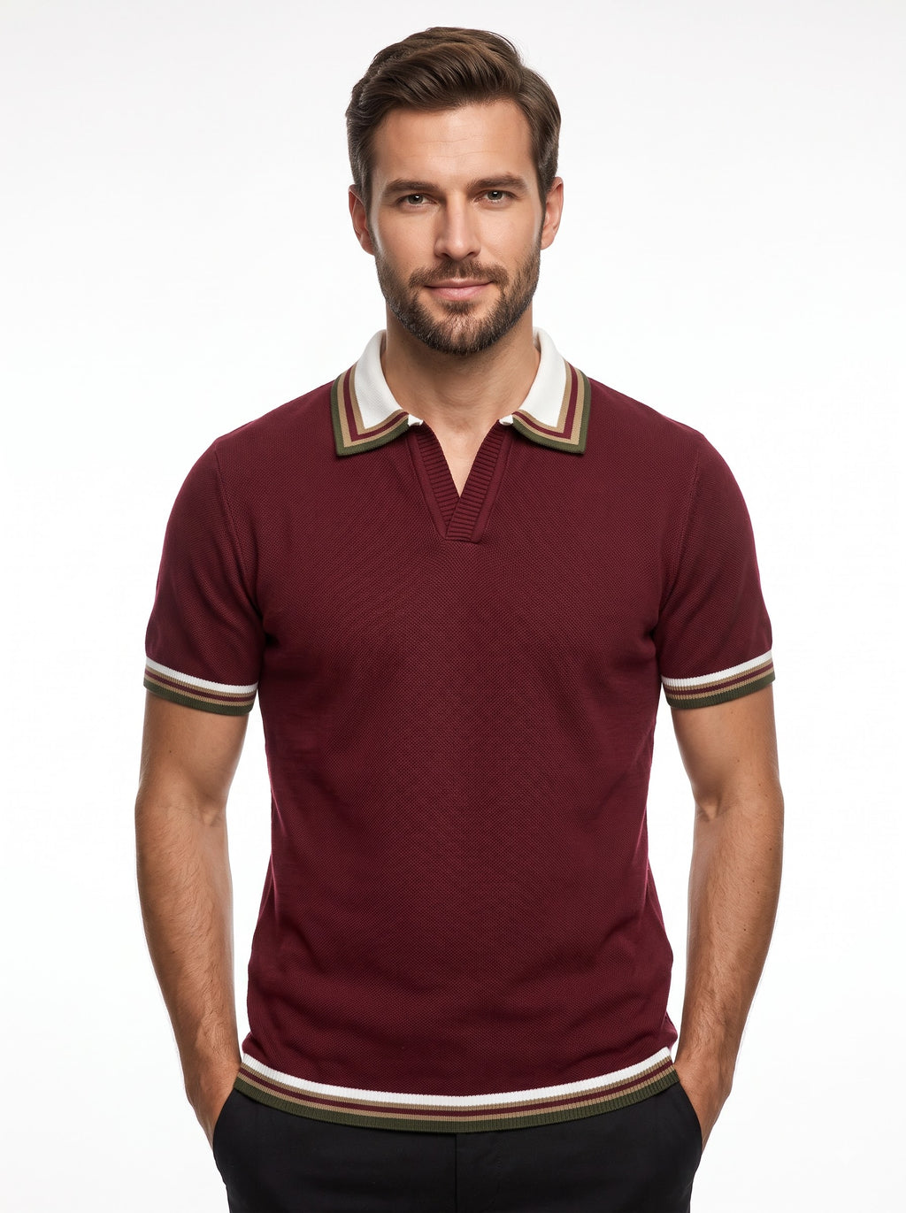 Mehroon Half-Sleeve Polo