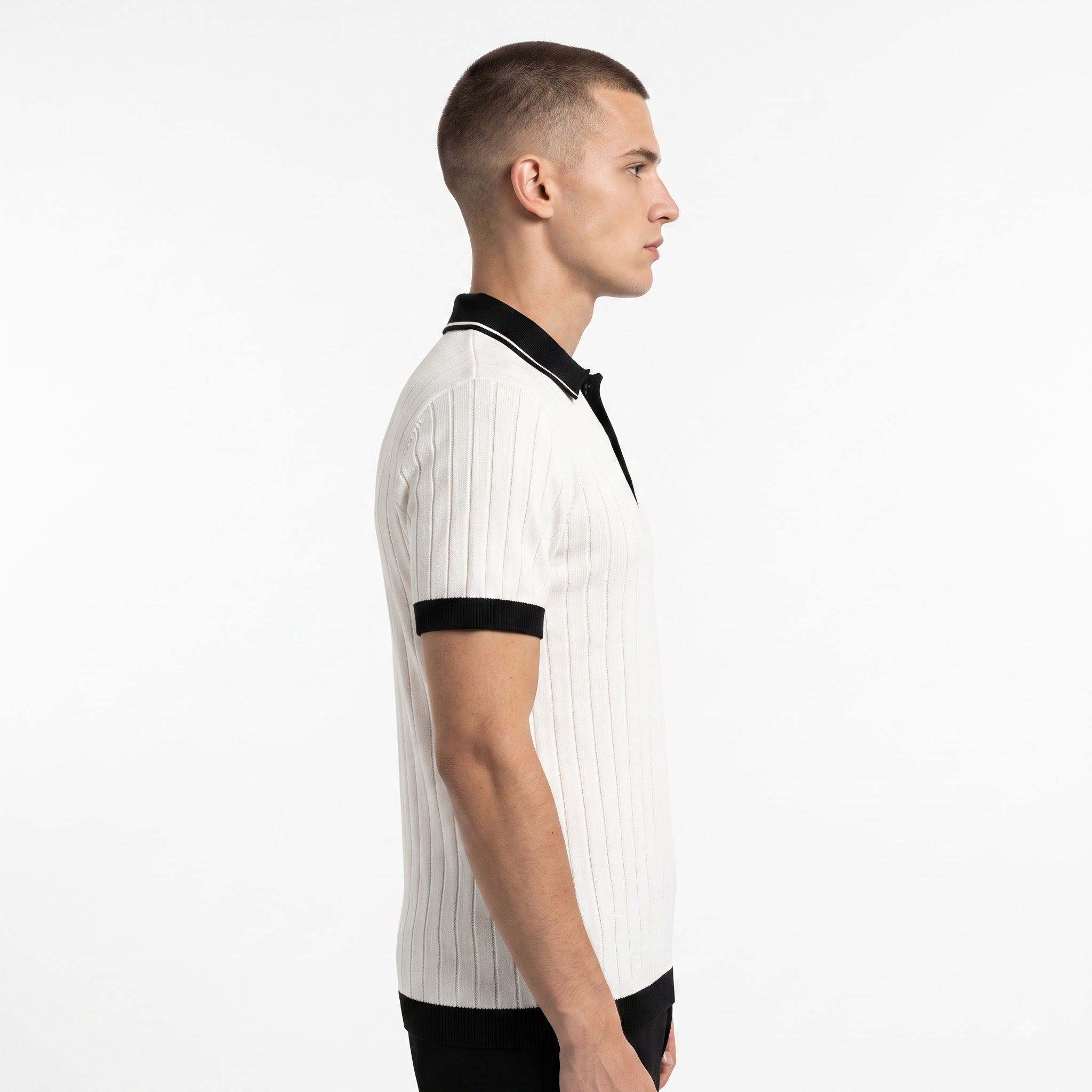 White Half-Sleeve Polo
