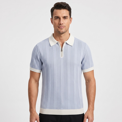 Blue Zip Polo