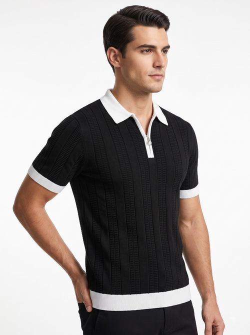 Black Zip Polo