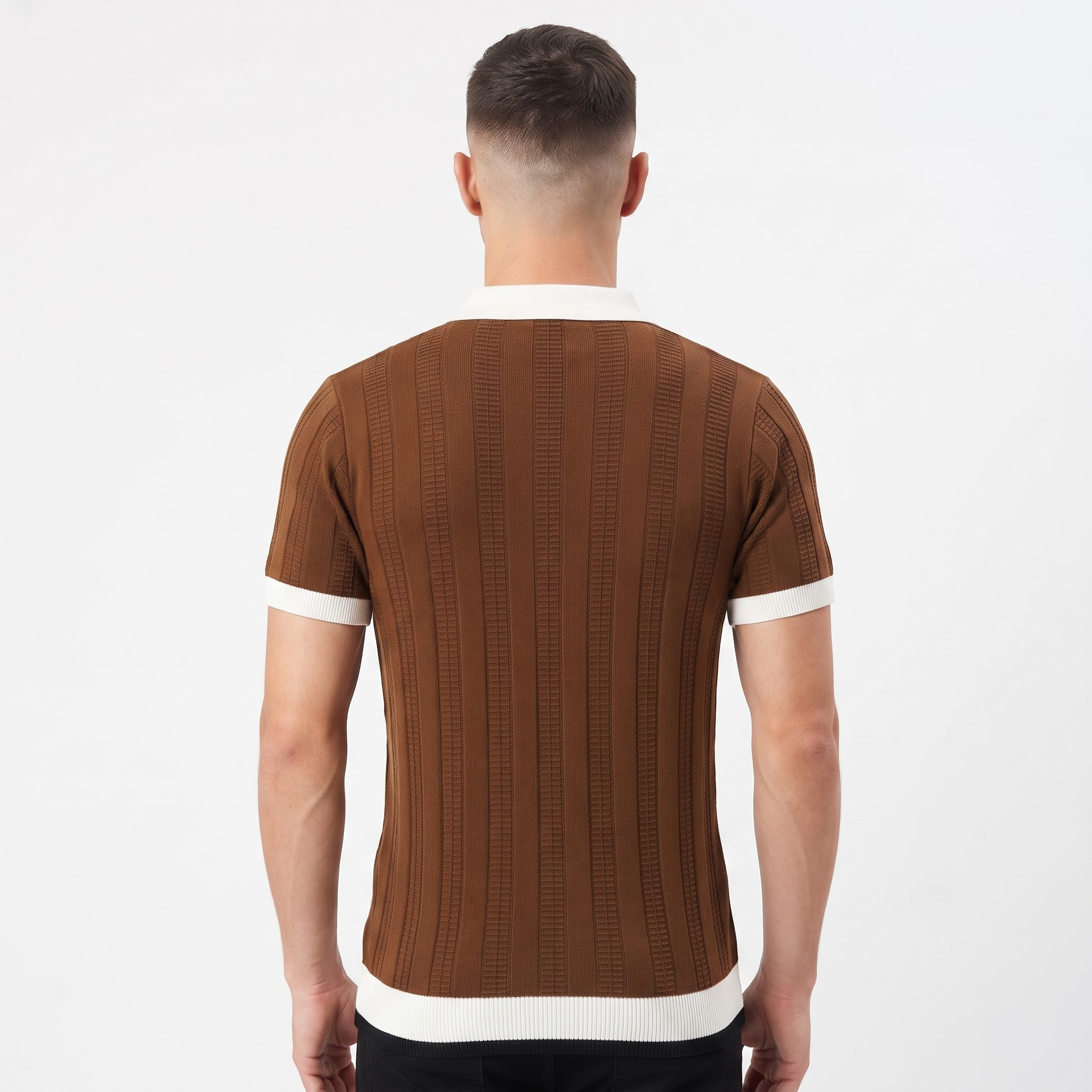 Brown Zip Polo