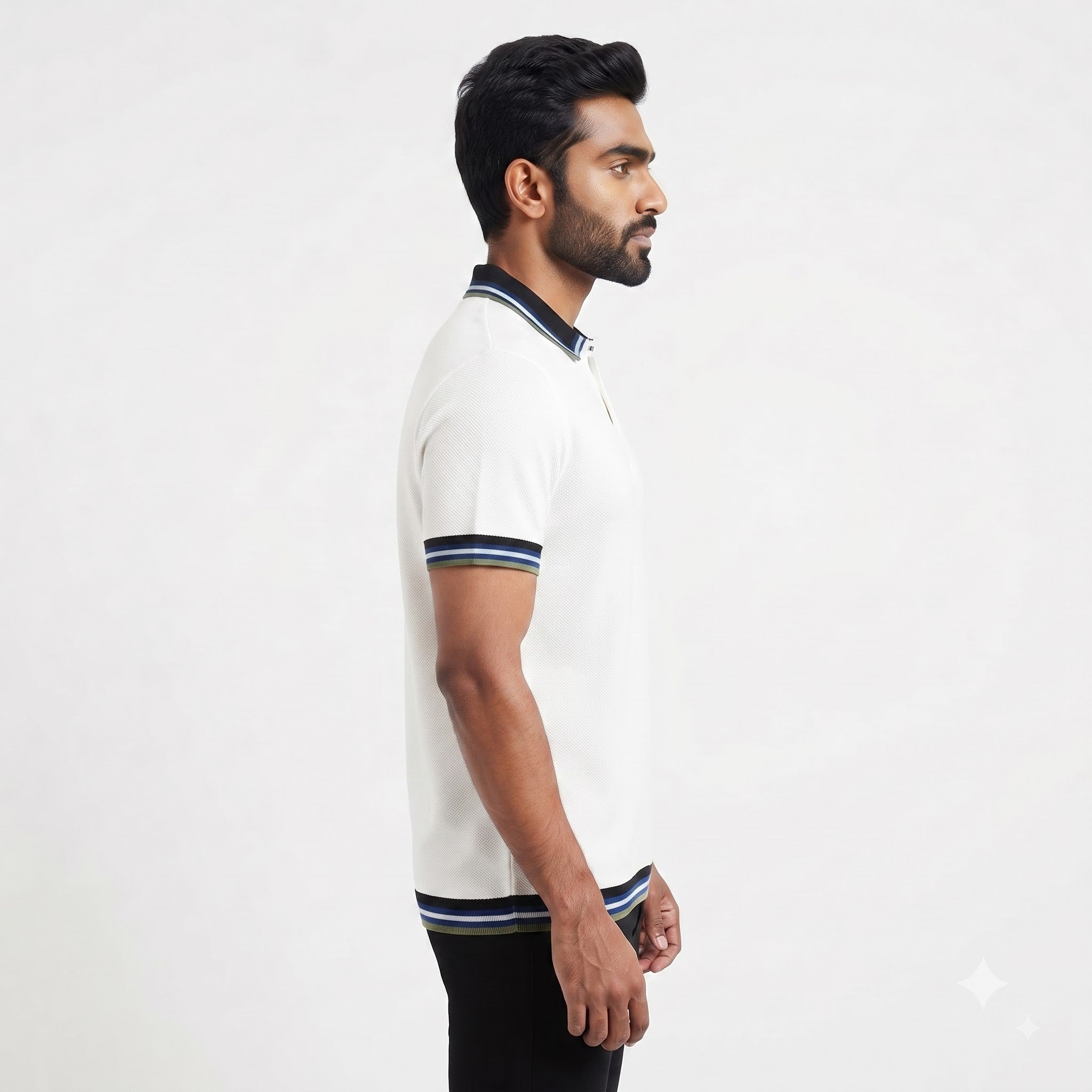 White Half-Sleeve Polo