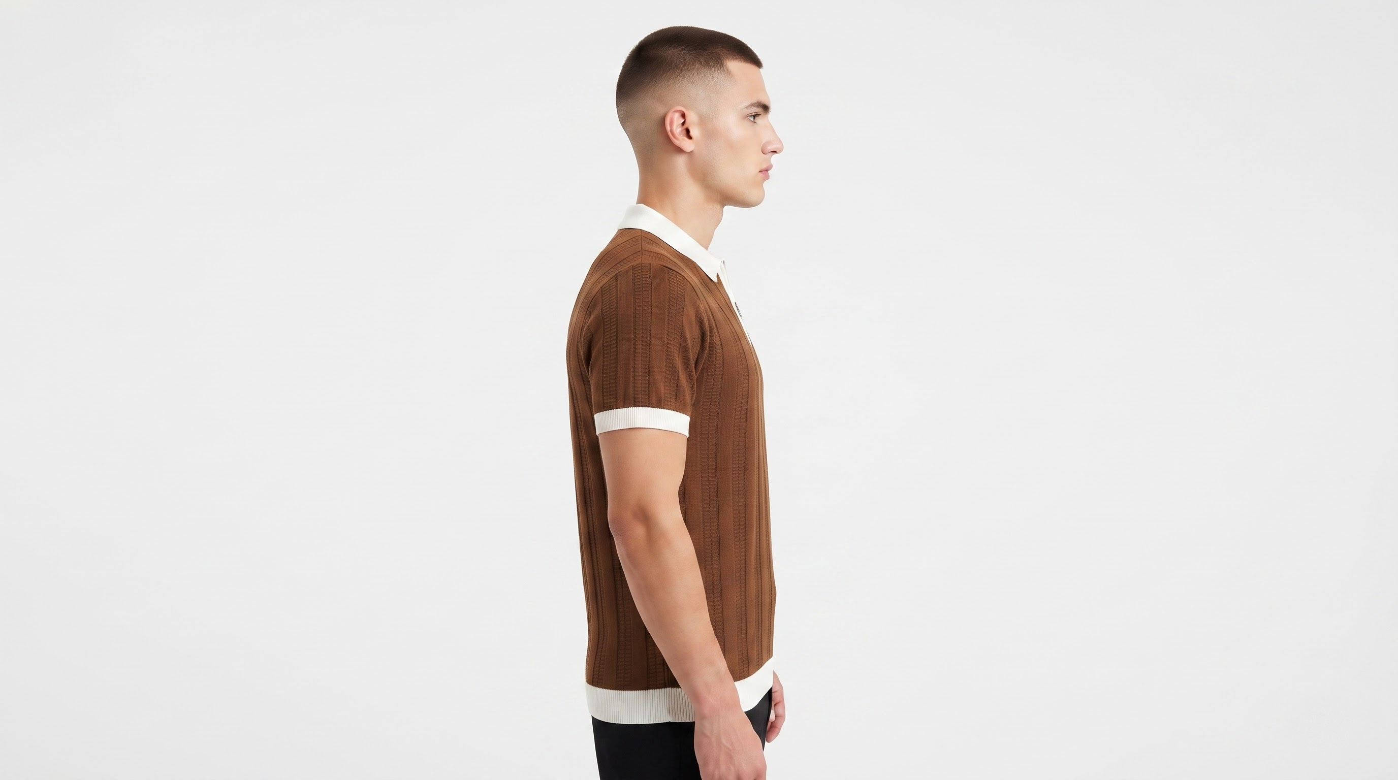 Brown Zip Polo