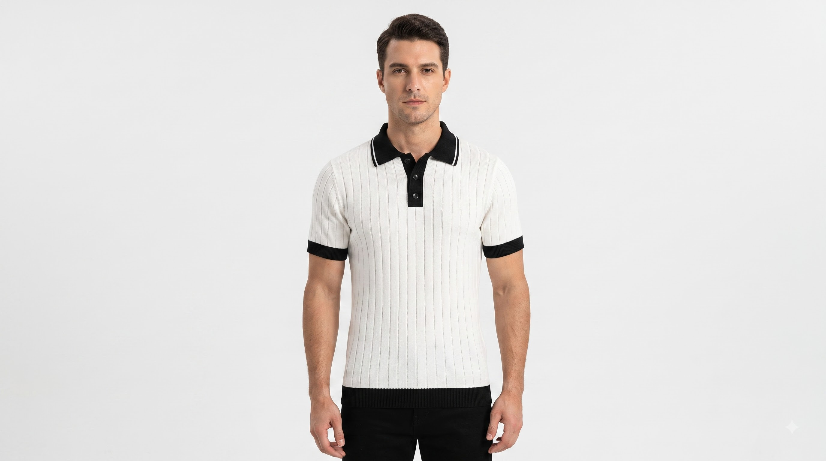 White Half-Sleeve Polo