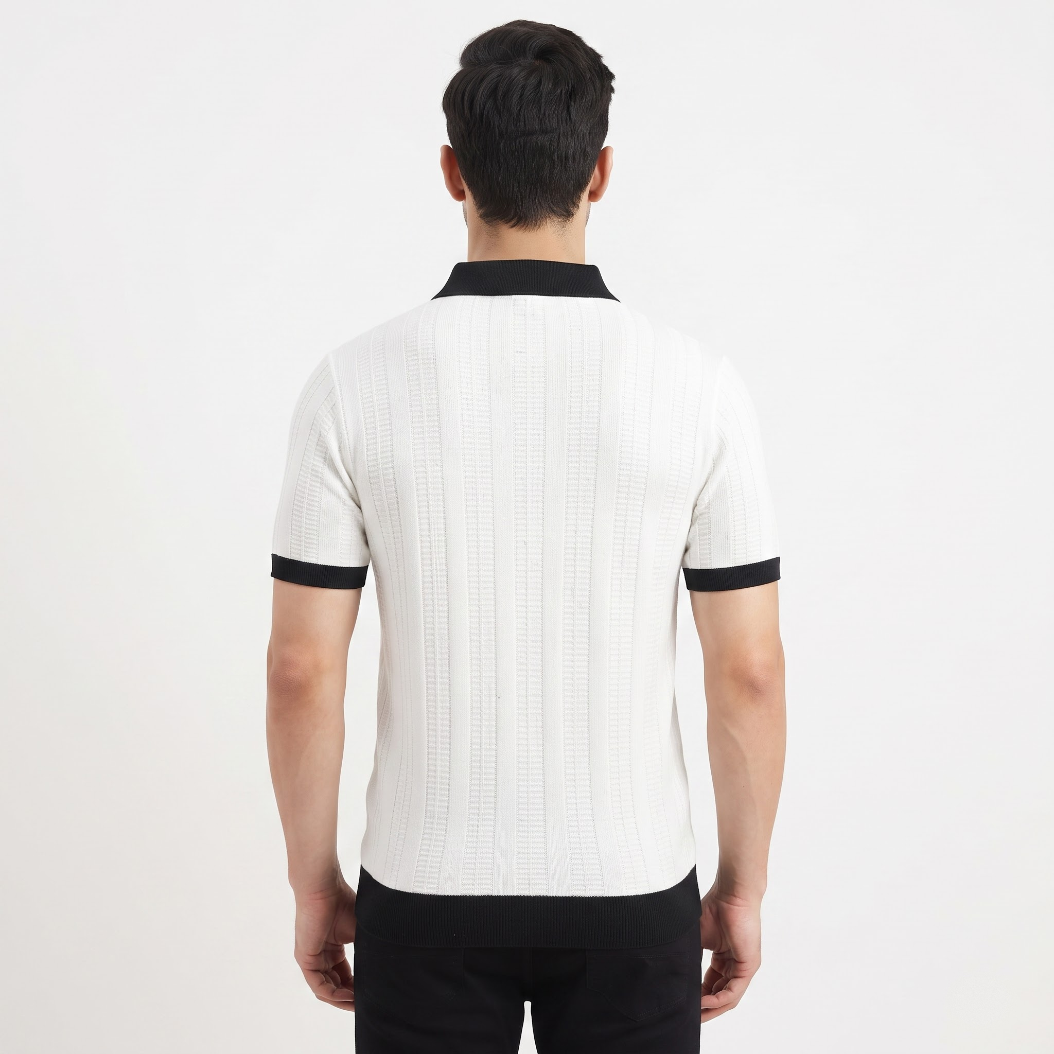 White Zip Polo