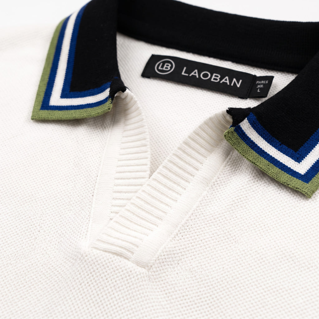 White Half-Sleeve Polo