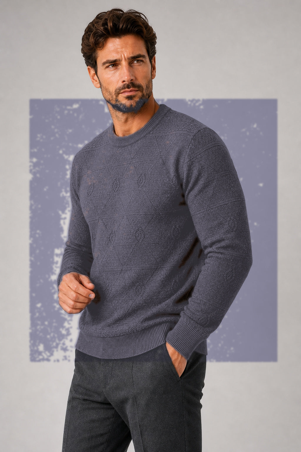 full sleve mens blue sweater