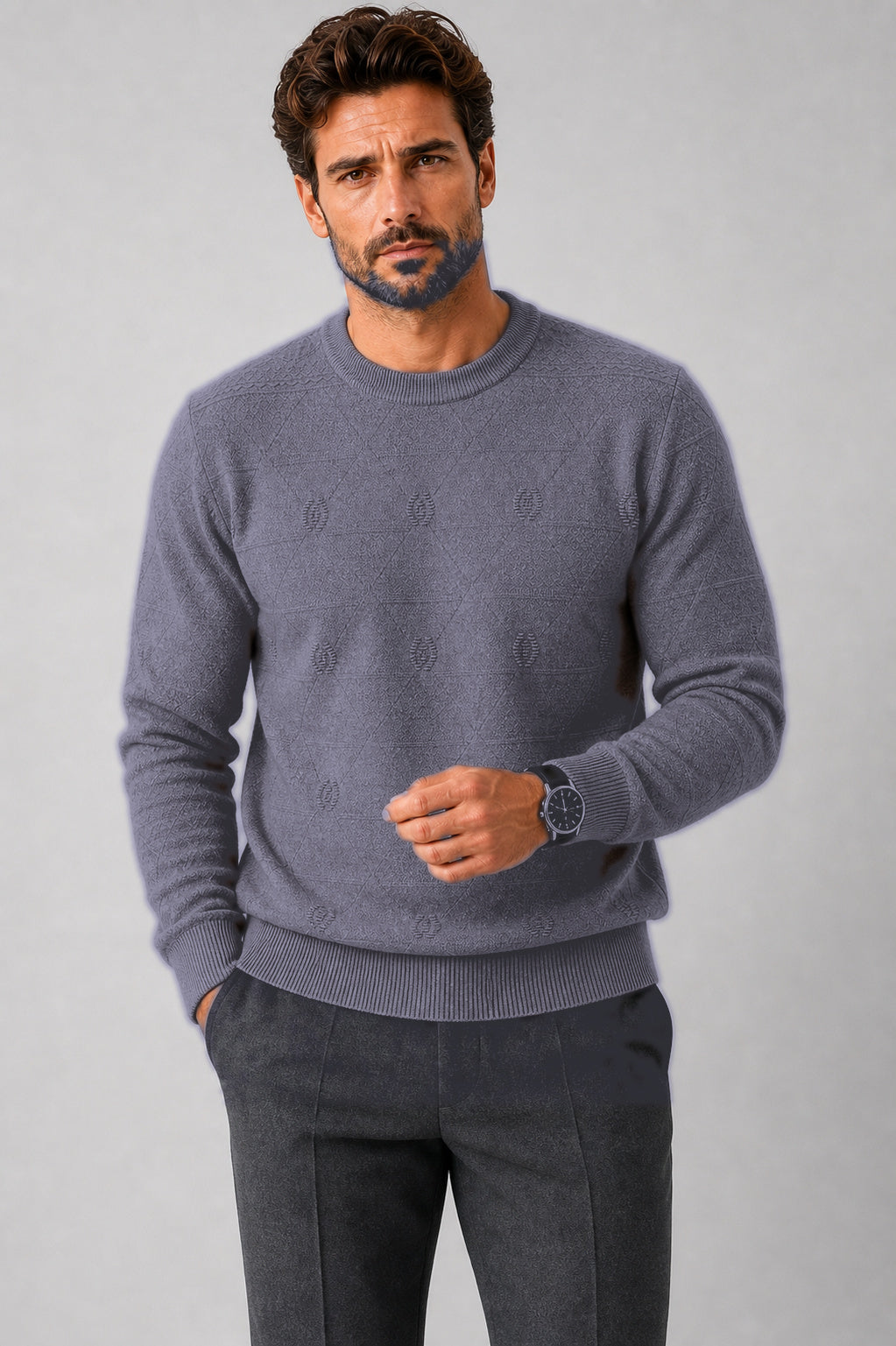 full sleve mens blue sweater